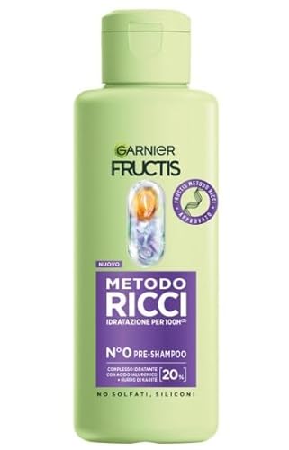 Garnier Fructis Pre Shampoo Idratante, Per Capelli Ricci Definiti Idratati e Morbidi, Arricchito con Acido Ialuronico e Burro di Karité, Metodo Ricci, 200 ml