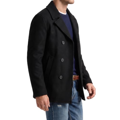 Image of Nautica Men's Wool Blend Peacoat - Double-Breasted Winter Coat, Regular, Big & Tall Sizes