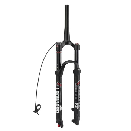 LANXUANR Fourches VTT 26/27,5/29 Pouces. Réglage du Rebond, Suspension pneumatique. Tube Droit/Conique 1-1/8 Pouce x 220 mm,9 x 100 mm à Serrage Rapide,Frein à Disque