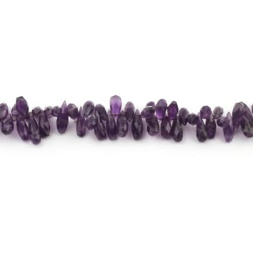 Amethyst Tear Drop Beads percées avec précision pour enfilage facile