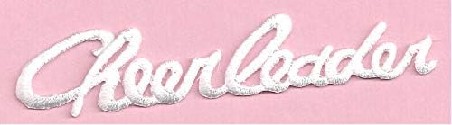 ''Cheerleader'' - Sports - School - Embroidered White Iron On Applique Patch