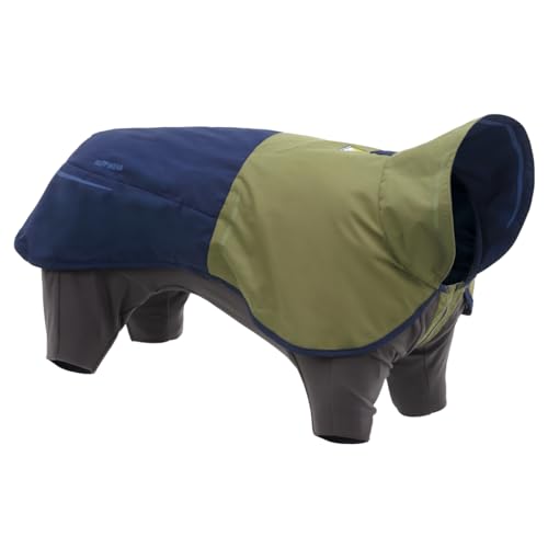 Ruffwear, Sun Shower Dog Raincoat Coverall, Waterproof & Windproof All-Weather Jacket with Full Coverage & Leg Straps, Lightweight & Reflective Dog Gear, Midnight Blue, Medium