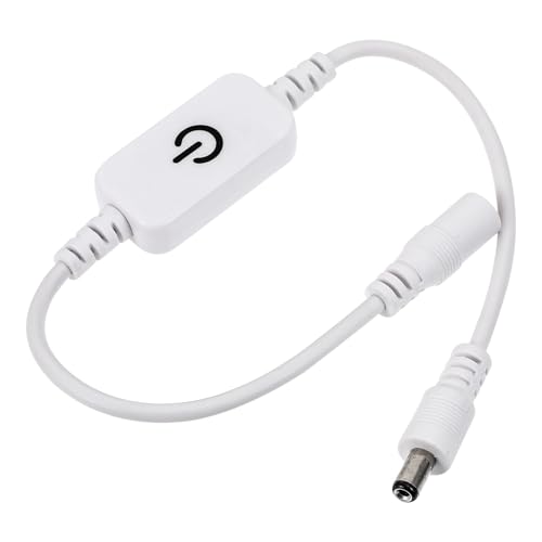 GLEAVI Variateur Tactile Intelligent pour Bande LED 12V Interrupteur Tactile Blanc pour Réglage Précis Luminosité Contrôleur de Variateur de Lumière Dc Jusqu'à 50W Adapté pour