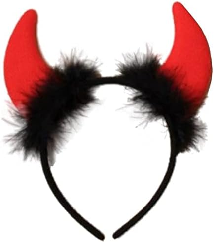 Topkids Accessories Girls Red and Black Devil Horns Halloween Fancy Dress Dress Up Headband Fancy Dress Adult and Kids Good Addition for Red Wings for Costume Adult for Halloween Devil Ball