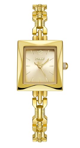 Montre femme verre minéral boîtier carré bracelet acier haute finition
