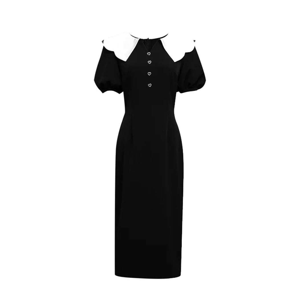Amazon.com: YMGSCC White Collar Hot Button Black Party Evening Dress Vintage Elegant Ladies Mid Gown(Large) : Clothing, Shoes & Jewelry Amazon.com: YMGSCC White Collar Hot Button Black Party Evening Dress Vintage Elegant Ladies Mid Gown(Large) : Clothing, Shoes & Jewelry