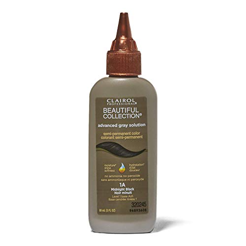 Clairol Beautiful Collection Advanced Gray Solution Hair Color, 3 fl oz -Midnight Black