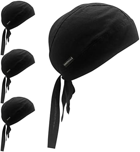 Cotton Doo Rag Skull Cap Sweat Wicking Head Wraps Breathable Helmet Liner Beanie Dew Rags for Men