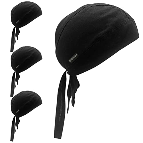 Cotton Doo Rag Skull Cap Sweat Wicking Head Wraps Breathable Helmet Liner Beanie Dew Rags for Men