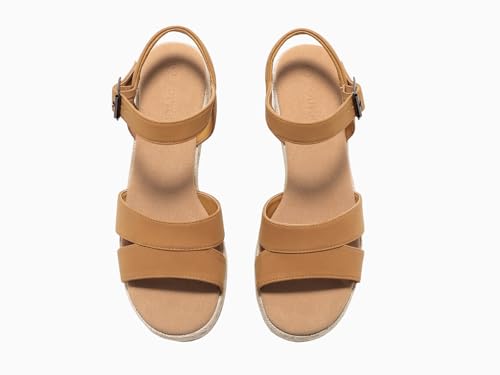 Image of Coutgo Womens Wedge Platform Sandals Espadrille Heels Open Toe Buckle Ankle Strap Summer Shoes