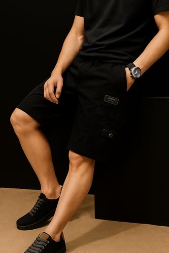 Image of INKKR Men Shorts || Men Shorts Cotton || Men Cargo Shorts Casual Comfort Breathable Knee Length Cotton Shorts