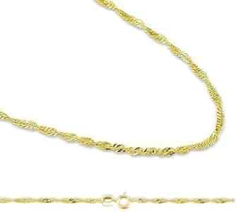 Amazon.com: Solid 14k Yellow Gold Singapore Twist Chain
