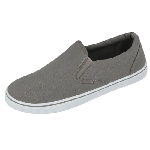 Espadrilles basses décontractées en toile et maille pour homme Taille 40-46, gris foncé, 45 EU