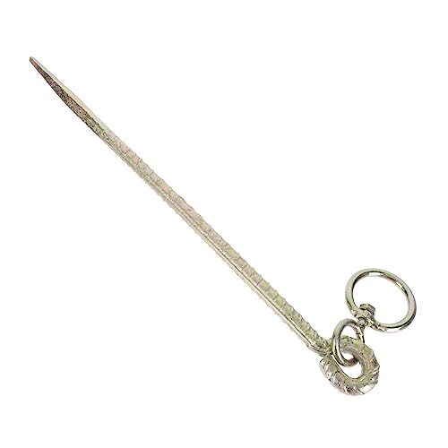 Estaca de hierro dorado de diseño exclusivo con anillo para ganado y exteriores