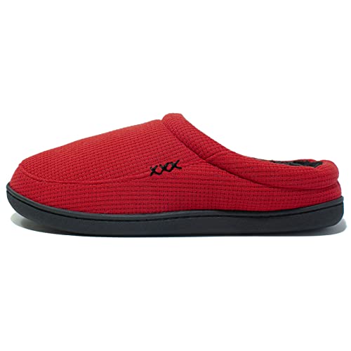 Image of NewDenBer Men's Warm Memory Foam Suede Plush Fleece Lined Slip on Indoor Outdoor Clog House Slippers