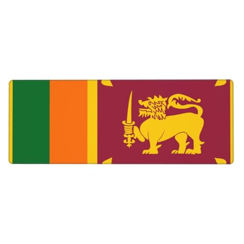 Sri Lanka Almohadilla De Escritorio Grande Con Diseño De Bandera Nacional|Almohadilla 2 En 1 Para Teclado Y Ratón|Universal Para Oficina Superficie Suave Y Lisa+Base De Goma Antideslizante​