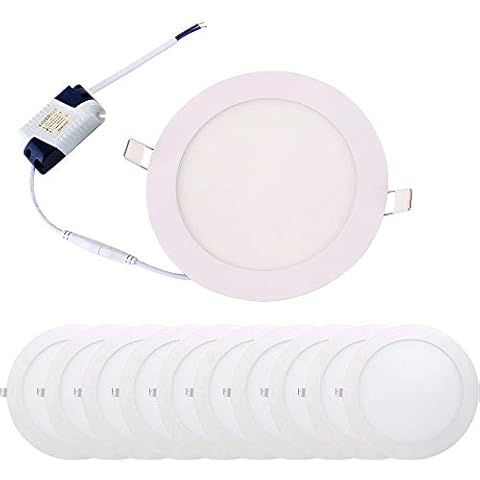 Zoostliss 18w 8" Cool White Ultra Thin Led Panel Downlight Round Ceiling Recessed Spot Light Panel lamp (10PCS) Cover
