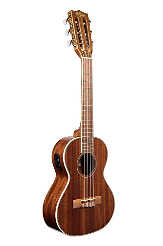 Kala KA-6E Ukulélé ténor électrifié 6 cordes en acajou brillant - Les Beatles, Paul McCartney, John Lennon, RIngo Starr, George Harrison Kala KA-6E Ukulélé ténor électrifié 6 cordes en acajou brillant