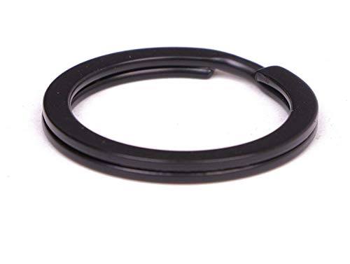 10 Pieces of 1-inch Flat Key Rings - Metal Keychain Rings, Split Keyrings, Flat O-Ring for Home, Car, Office Keys Attachment (Black)4