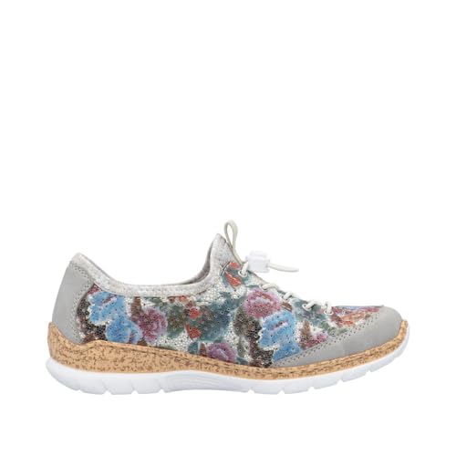 Rieker N42V1 Nikita Women's Sneakers - Lightweight Walking Slip-On Sneakers with Floral Design, Elastic Bungee Lacing & Cushioned Durable Sole for Comfort2