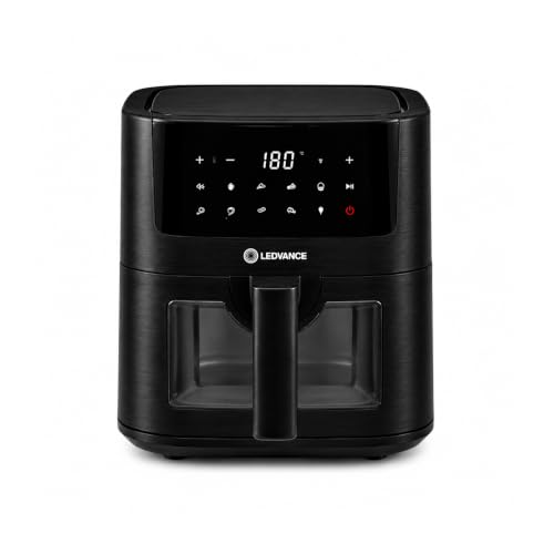 Image of Ledvance Air Fryer with viewing window | 4.5L Capacity & 1450W | 10 in 1 Functions | Digital & Touch Panel | Rapid Air Circulation | 85% Less Oil | In Built Light | 9 in 1 Preset Menus |2 Yr Warranty