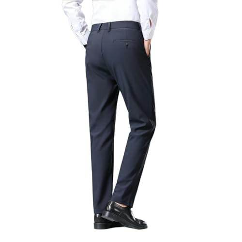 Men's Summer Thin Ice Silk Drape Straight Loose Business Casual Pants