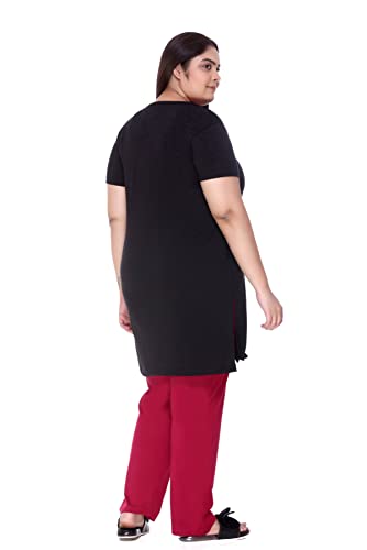 Image of In Love Women's Plus Size Graphic Printed Cotton Night Suit Set Short Sleeve
