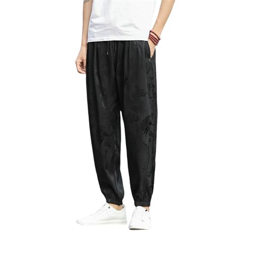 Pantalon style chinois homme ample contre la chaleur printanière coupe retro confortable