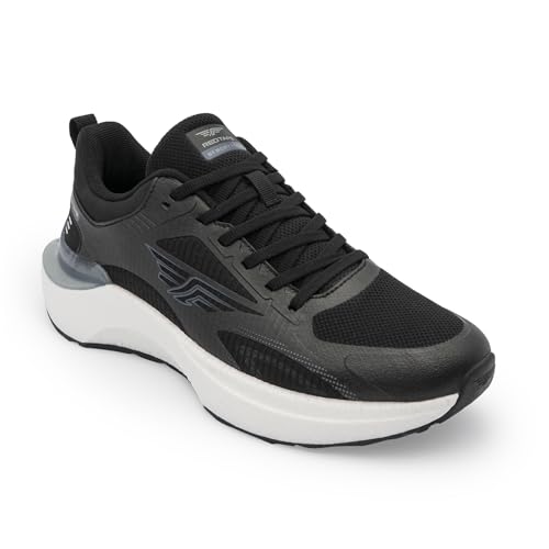 Image of Red Tape Men's Sneakers White Black Mesh Round Toe Lace-Up Easy Movement