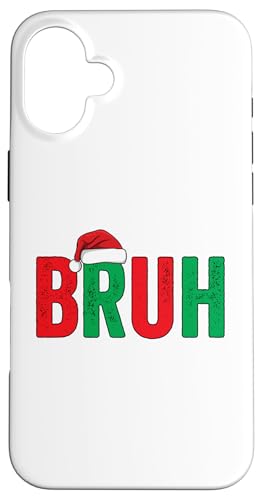 Merry Christmas Bruh 面白いサンタクロース レトロ メンズ レディース キッズ スマホケース iPhone 16 Plus 用