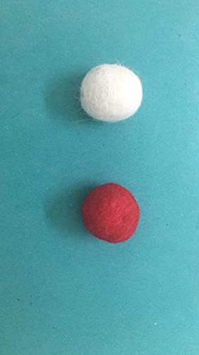 Image of OON Pompom Balls Round Fluffy Soft Red Color 100% Wool Felt 2.5 cm Thick Pack of 50 Pieces for Art & Craft,Project Activity Hobby Supplies and DIY Creative Crafts Decorations (Red, 50)
