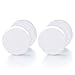 2pcs 8MM White Circle Stud Earrings Men Women, Steel Cheater Fake Ear Plugs Gauges Illusion Tunnel