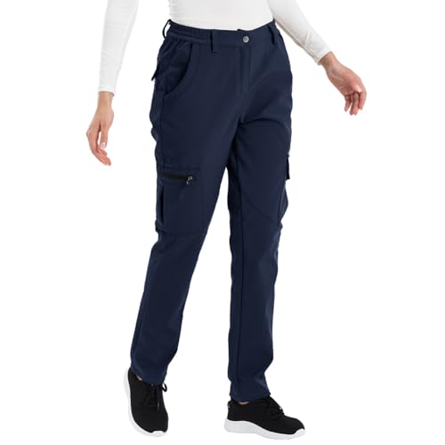 [YSENTO] トレッキングパンツ レディース 秋冬 登山ズボン ライトトレッキングパンツ ハイキング アウトドアウェア 防寒ズボン 防風 裏起毛 撥水 吸汗速乾 無地 UVカット 山ガール ウェア ネイビー Lの商品画像（Amazon）