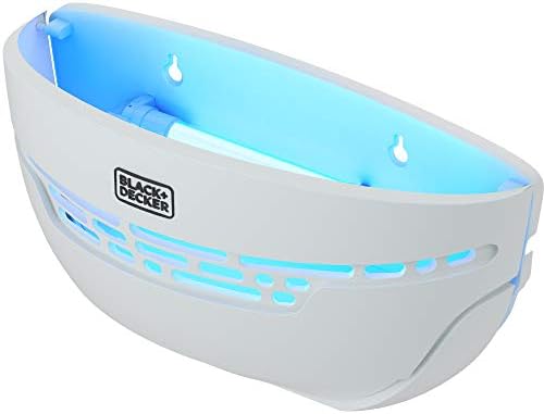BLACK + DECKER Fly & Bug Glue Trap Wall-Mounted UV Light for Indoor Pest Control No Zap Sconce Lures & Kills Mosquitoes, Gnats & Fruit Flies Via Non Toxic Sticky Glue Paper