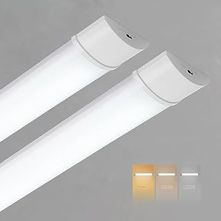 Sundertech® LED Batten Light 4FT, 1.2m 34w 3750lm [Set of 2] Neutral White 4000K, 3CCT in 1 Wall Ceiling Mount for Garage Workshop Shed (4FT 120cm* 2pcs)