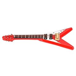 GAESHOW Guitare décoration Ornements Miniatures en Forme de V Mini Instrument de Musique modèle Cadeau Rouge 10 cm Belle - Les Beatles, Paul McCartney, John Lennon, RIngo Starr, George Harrison GAESHOW Guitare décoration Ornements Miniatures en Forme de V Mini Instrument de Musique modèle Cadeau Rouge 10 cm Belle – Image 5