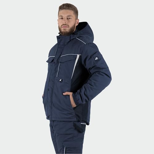 BWOLF DRIFT ICE Arbeitsjacke Herren Winter Arbeitsjacke Herren Wasserdicht Reflektierende Jacke Herren (DE/NL/SE/PL, Alphanumerisch, XXL, Regular, Regular, Blau) – Bild 3