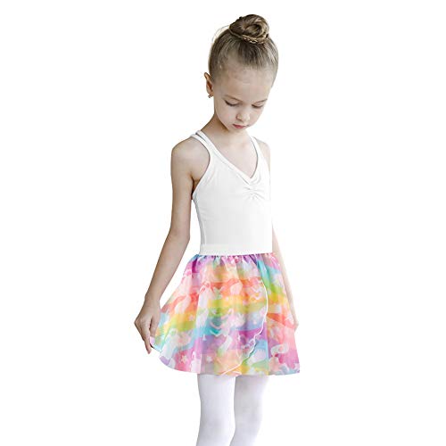 image for Fanient Toddler Girls Ballet Dance Chiffon Wrap Skirt Unicorn Print Da