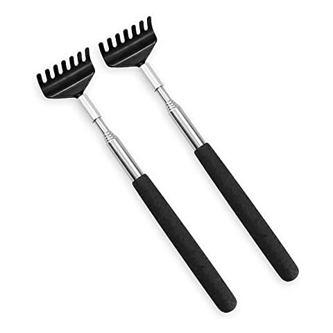 2 Stück Black Rückenkratzer aus hochwertigem Material, Teleskop Rückenkratzer für Kopf und Rücken,ausziehbar bis 68cm Cover