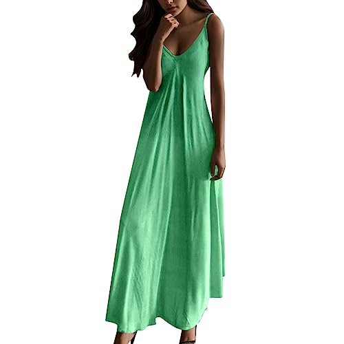 Robe longue camisole décontractée col en V pour femmes adepte de confort