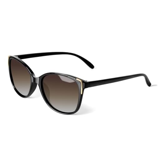 Face Shadow Lunettes de Soleil Femme Polarisées Cateye Moderne avec Décoration en Métal Protection UV400 Ultra Légères Extérieur