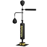 SPORTNOW Boxsack freistehend 140-205cm aufblasbarer Standboxsack mit Pumpe, Saugfuß 2 Reflexsbälle Punchingball Set höhenverstellbar Kickboxsack Speed Ball für Erwachsene Jugendliche Krafttraining