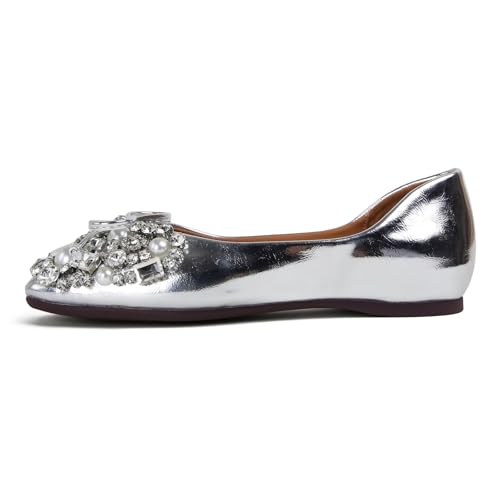 SAILING LU Womens Rhinestones Square Toe Ballet Flats Dressy Comfortable Flat Shoes Wedding Elegant Slip-Ons for Women2