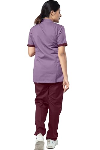 Image of UNIFORM CRAFT Women's Polyester and Cotton Twill Support Staff Uniform, Lavendar & Wine (3XL)