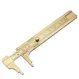 Kyuionty Brass Pocket Vernier Caliper Ruler, Sliding Gauge Mini Vernier Caliper Double Scales MM/Inch...