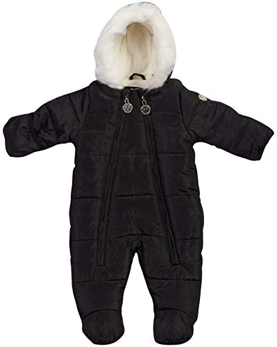 DKNY Baby Girls Cozy Puffer Fully Sherpa Fur Lined Snowsuit Pram with Fur