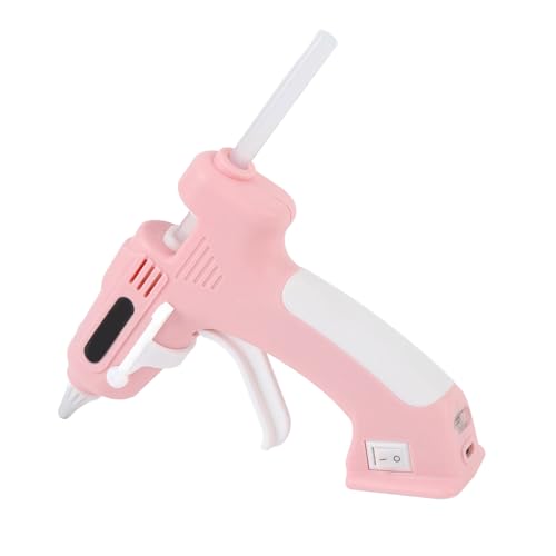 Cordless Hot Glue Gun, High Temperature Mini Hot Glue Gun With 10Pcs 7mm High Adhesion Sticks, Sturdily Bonds for Home and Crafting (Roseate)