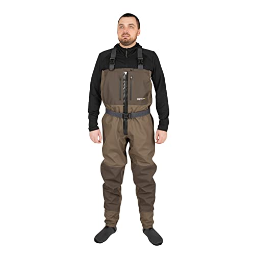Compass 360 Fly Fishing Waterproof Breathable Adjustable Deadfall-Z Zippered Stockingfoot Wader #TOP1