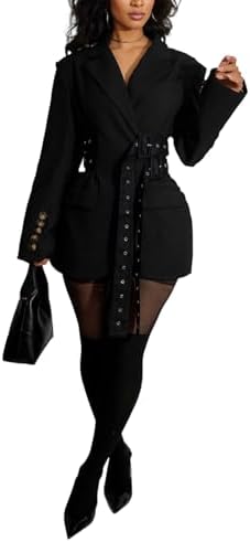 Vakkest Blazer Dress for Women Casual Long Sleeve Lapel Fall Coat...