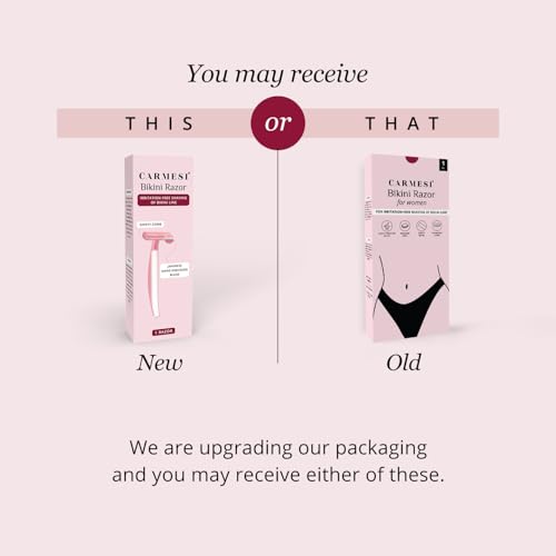 Carmesi Bikini Razor for Women | No Cuts, No Bumps Hair Removal | Japanese Nano-Precision Blade with Safety Comb | Smooth, Irritation-Free Bikini Line Shave | 1 Razor